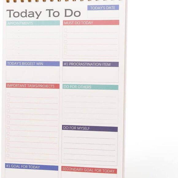 To Do List Notepad with 100 Sheets, 8.2x5.5 Inch To Do List Notebook for Work, S - Picture 1 of 7
